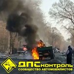 Автомобиль вспыхнул на дороге в Уссурийск