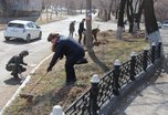 Сотрудники транспортной полиции на ст.Уссурийск вышли на городской субботник