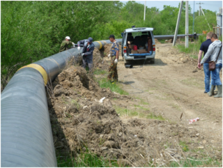 Работы по прокладке газопровода ведутся в районе Междуречья